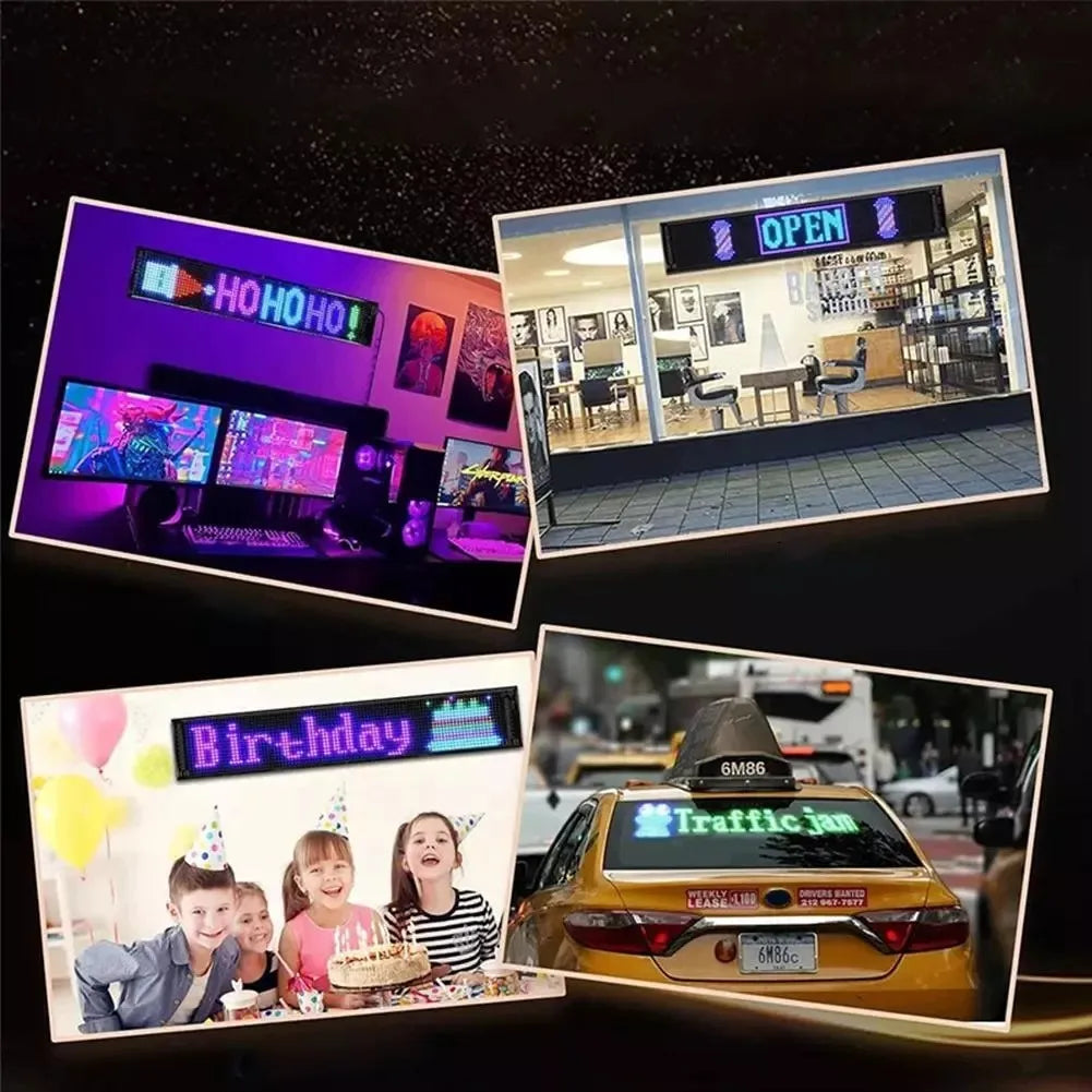 Lankstus LED ekranas sunkvežimiui 60 × 12 cm, „Velnio akys“, valdoma programėle