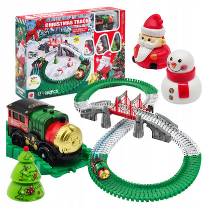 Lankstus trasos rinkinys KALĖDINIS TRAUKINYS POLAR EXPRESS su bėgiais ir Kalėdų Seneliu 228 cm