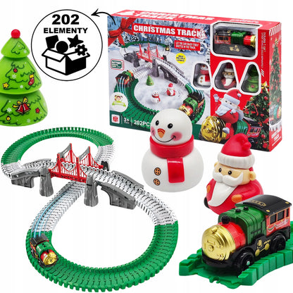 Lankstus trasos rinkinys KALĖDINIS TRAUKINYS POLAR EXPRESS su bėgiais ir Kalėdų Seneliu 228 cm