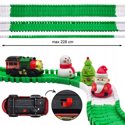 Lankstus trasos rinkinys KALĖDINIS TRAUKINYS POLAR EXPRESS su bėgiais ir Kalėdų Seneliu 228 cm