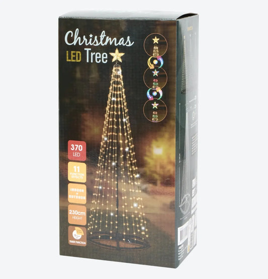 Lauko LED kalėdinė eglutė, 370 LED, 230 cm