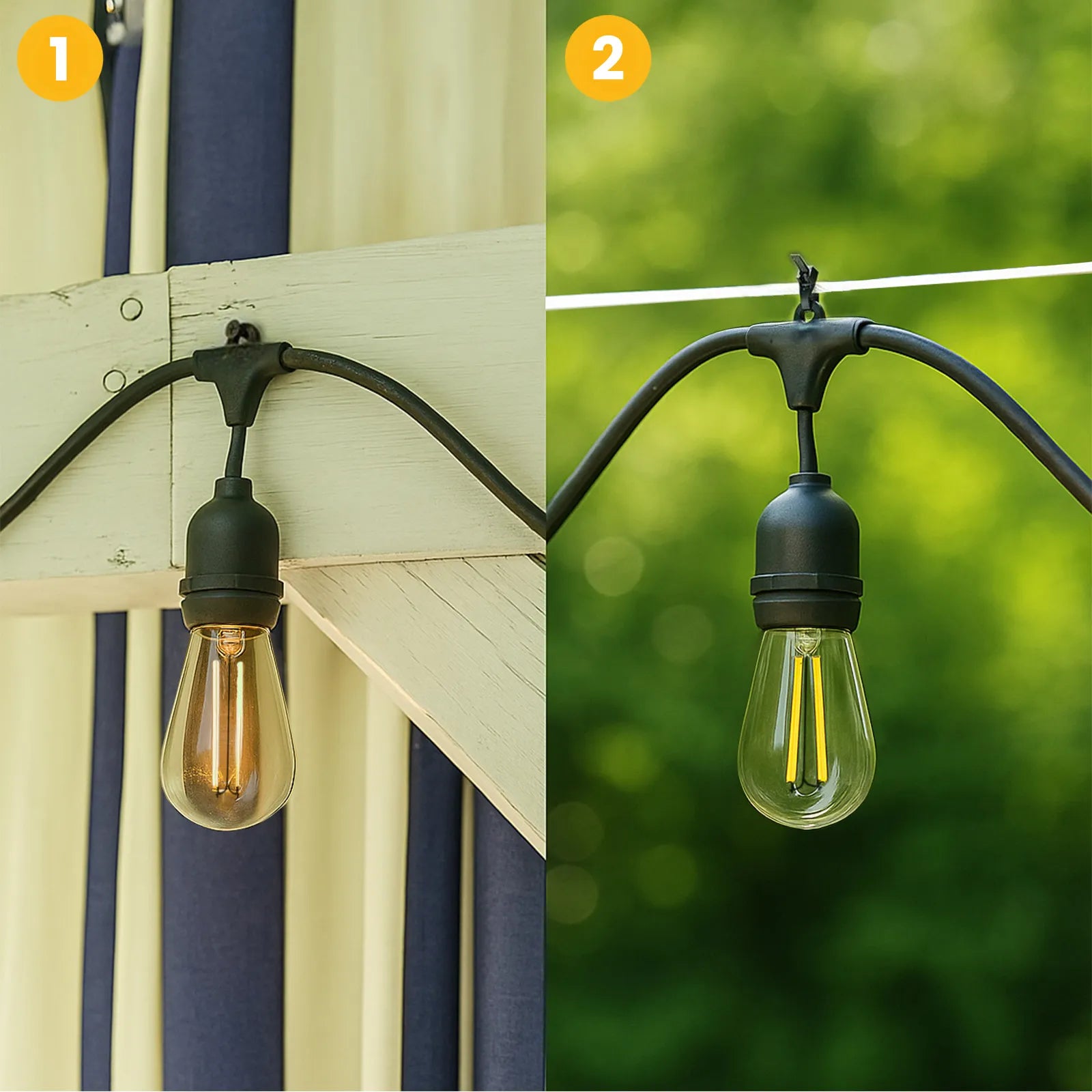 Lauko sodo girlianda, šviesų grandinė, LED laidas, 20m, 20x E27