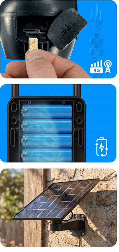 Lauko SOLARINĖ valdoma kamera Zintronic V33 DARK 4G LTE AOV 6MPx PILKA