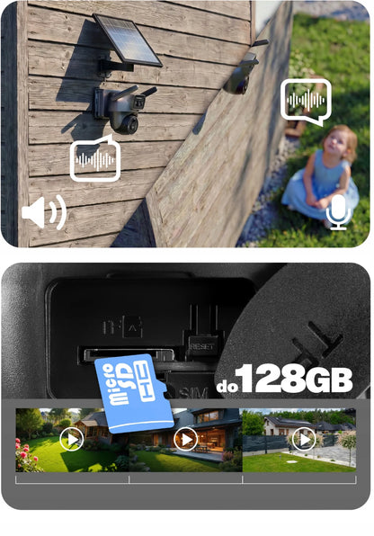 Lauko SOLARINĖ valdoma kamera Zintronic V33 DARK 4G LTE AOV 6MPx PILKA