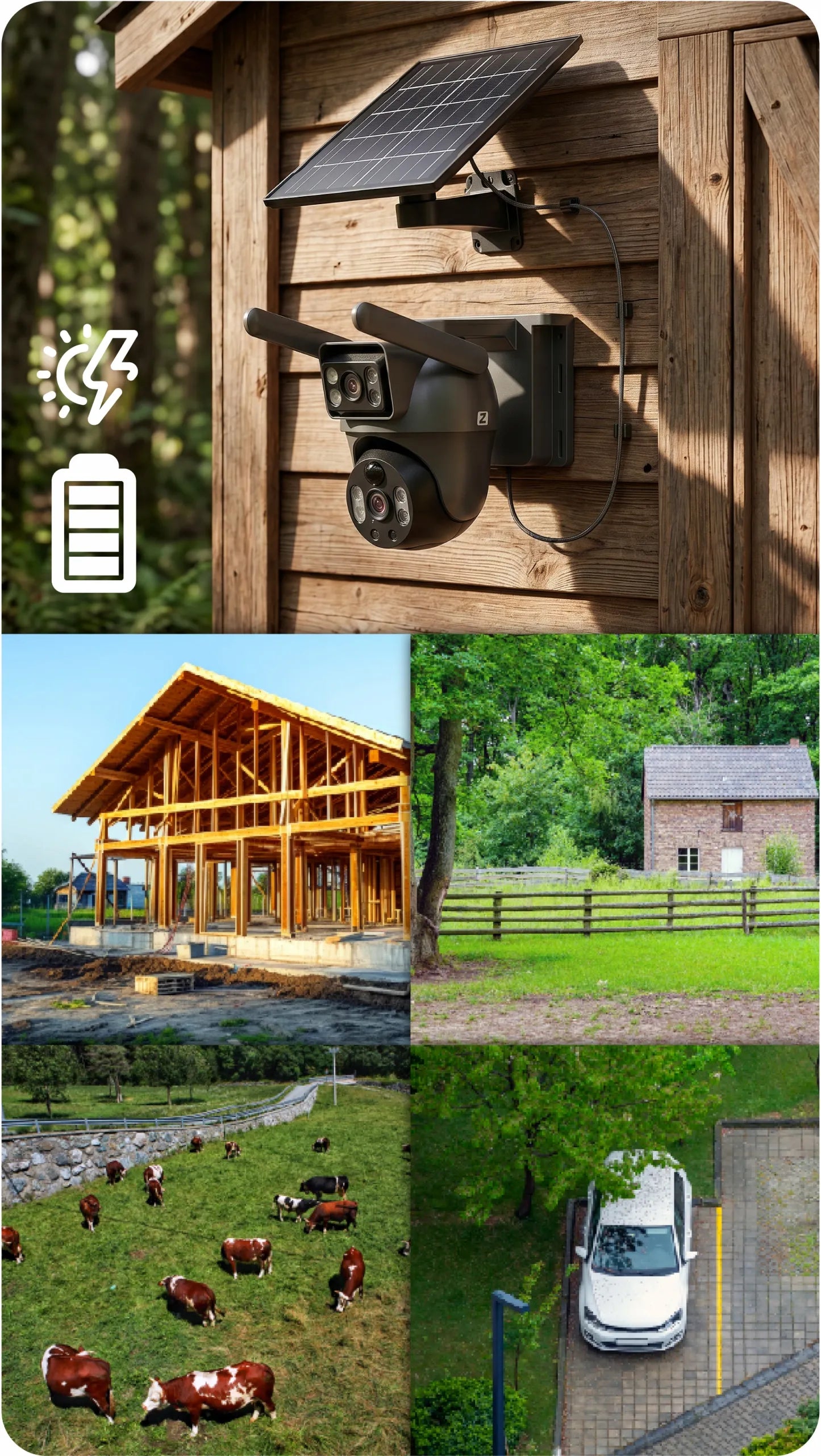 Lauko SOLARINĖ valdoma kamera Zintronic V33 DARK 4G LTE AOV 6MPx PILKA