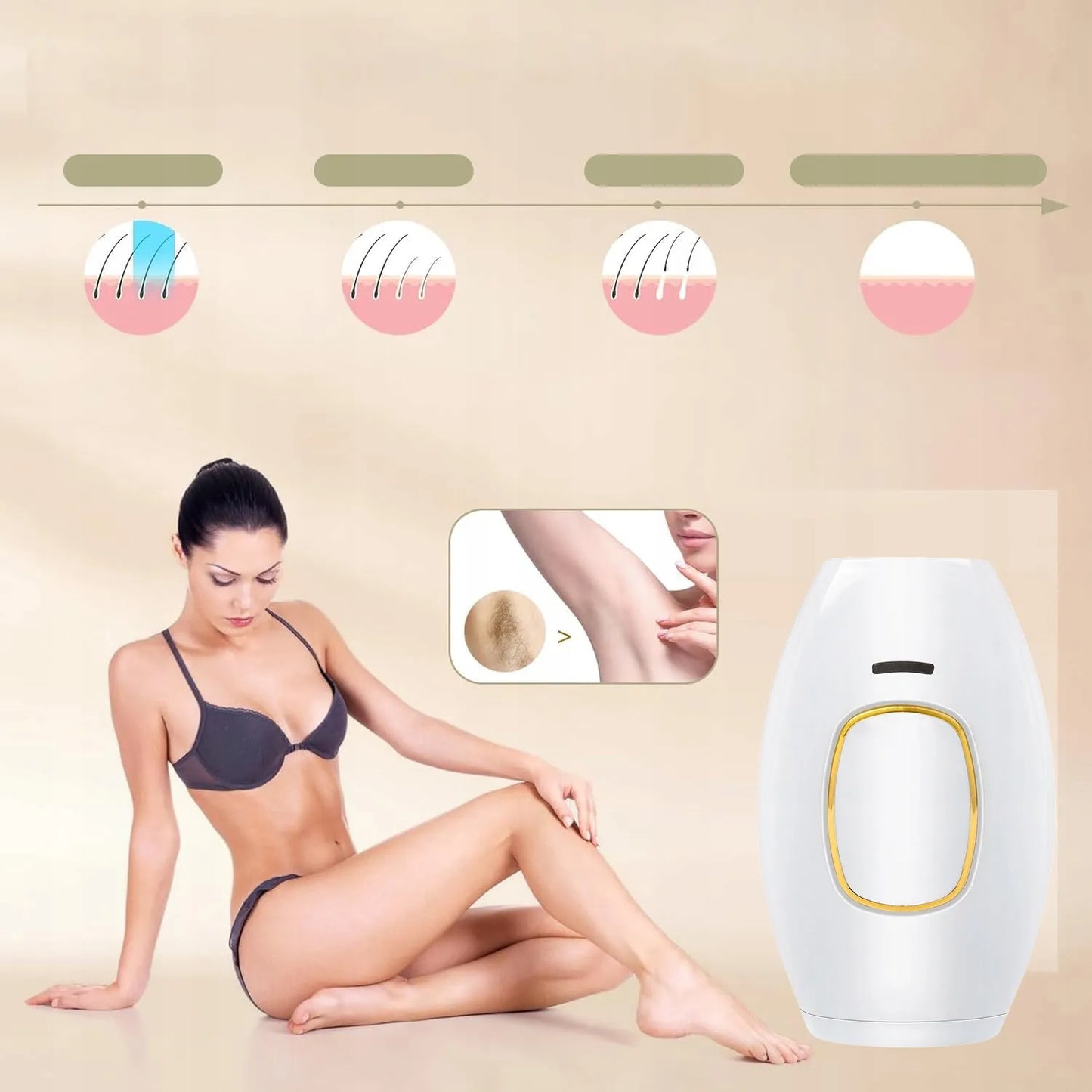 Lazerinis epiliatorius neskausmingam veido, kūno ir bikini zonos plaukelių šalinimui