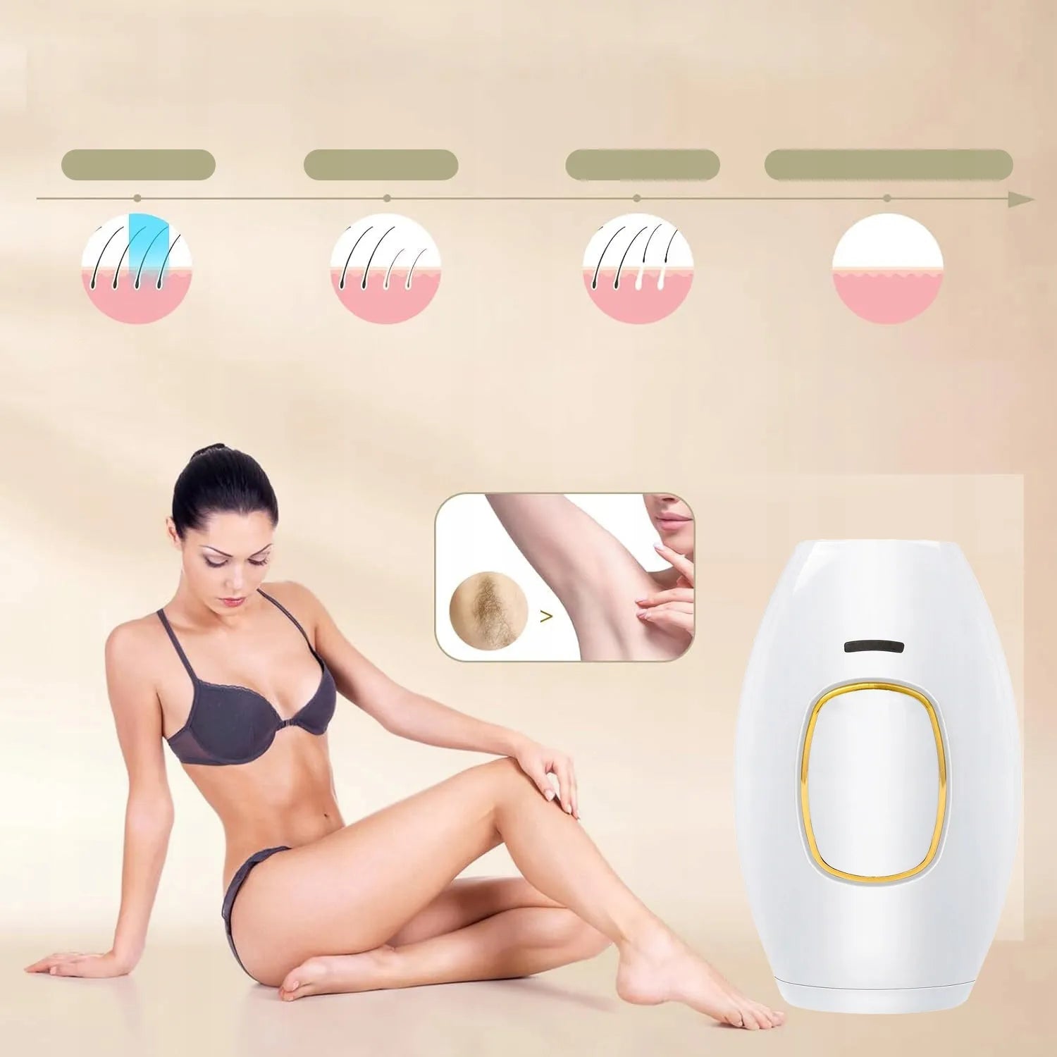 Lazerinis epiliatorius neskausmingam veido, kūno ir bikini zonos plaukelių šalinimui