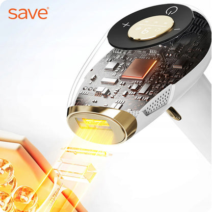 Lazerinis IPL epiliatorius Save TM-03P, neskausmingas, su šaldymo funkcija ir priedais