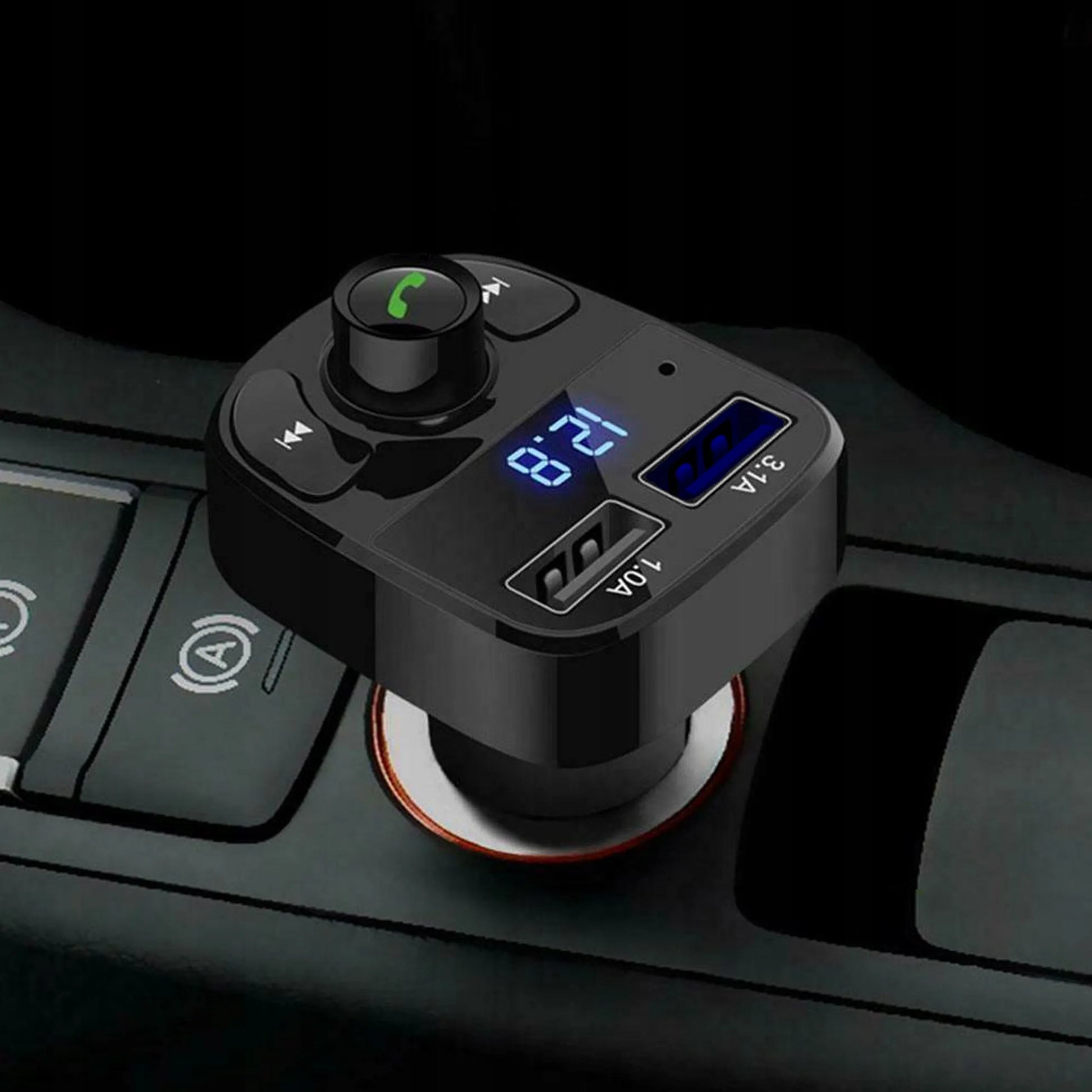 LAZYhome TRANSMITER FM DUAL 2xUSB X8 „Bluetooth“ FM MP3 SD įkroviklis su laisvų rankų įranga