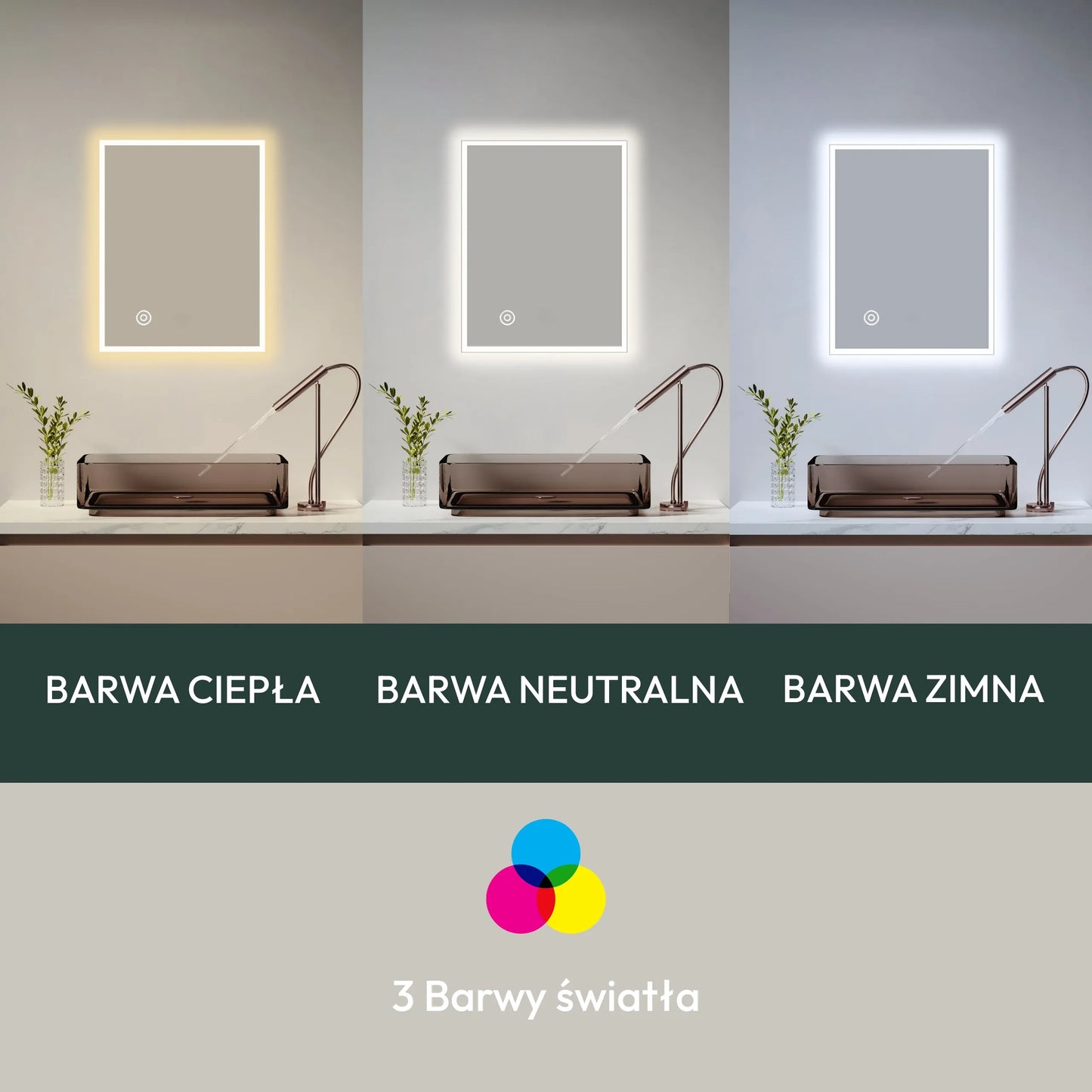 LED apšviečiamas vonios veidrodis 60x80 cm jutiklinis su rasojimo apsauga