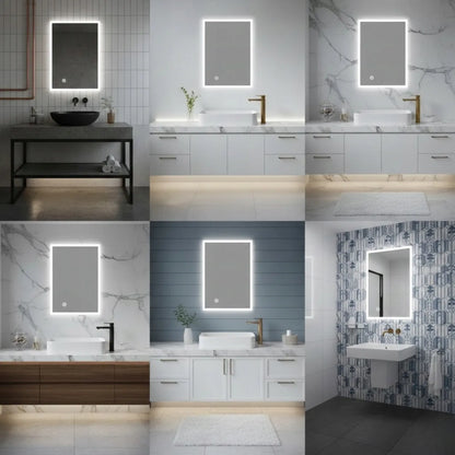 LED apšviečiamas vonios veidrodis 60x80 cm jutiklinis su rasojimo apsauga
