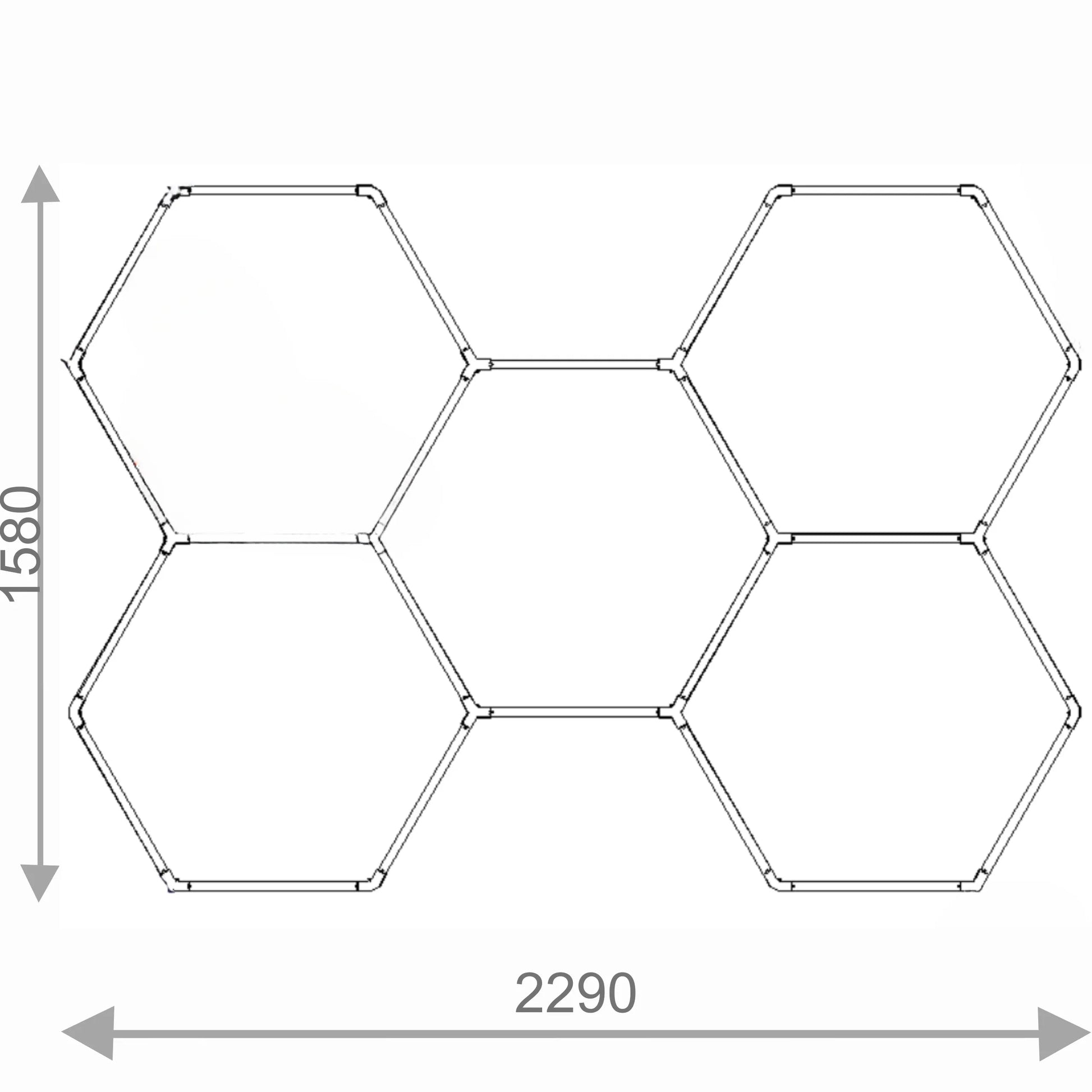 LED lubinis šviestuvas HEXAGON 5 plokštė baltas garažui 4000K