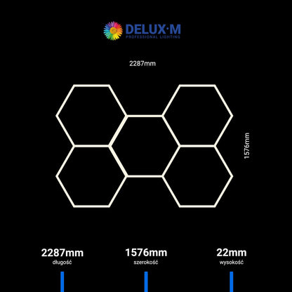 LED lubinis šviestuvas HEXAGON 5 plokštė baltas garažui 4000K