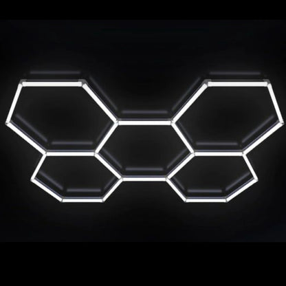 LED lubinis šviestuvas HEXAGON 5 plokštė baltas garažui 4000K