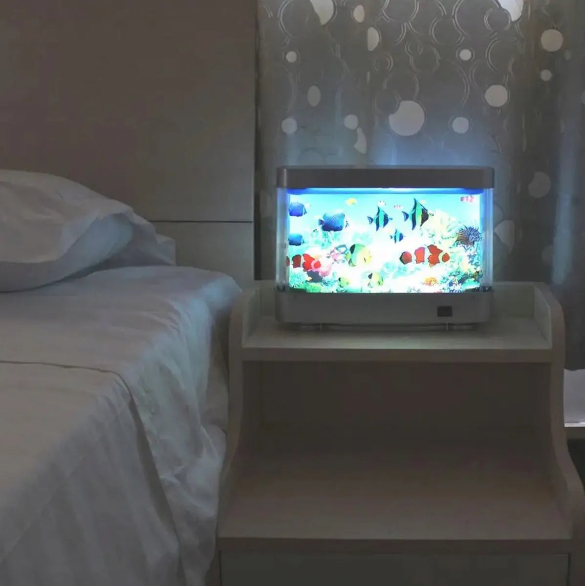 LED Naktinė Lempa Akvariumas su Plaukiojančiomis Žuvytėmis