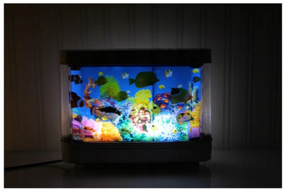 LED Naktinė Lempa Akvariumas su Plaukiojančiomis Žuvytėmis