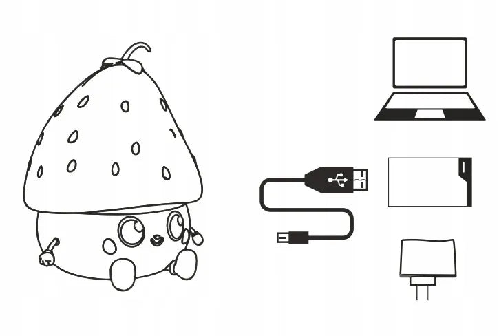 LED Naktinė Lempa „Braškė“ Belaidė su USB