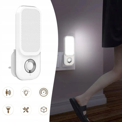 LED Naktinė Lempa į Lizdą su Judesio ir Šviesos Jutikliu