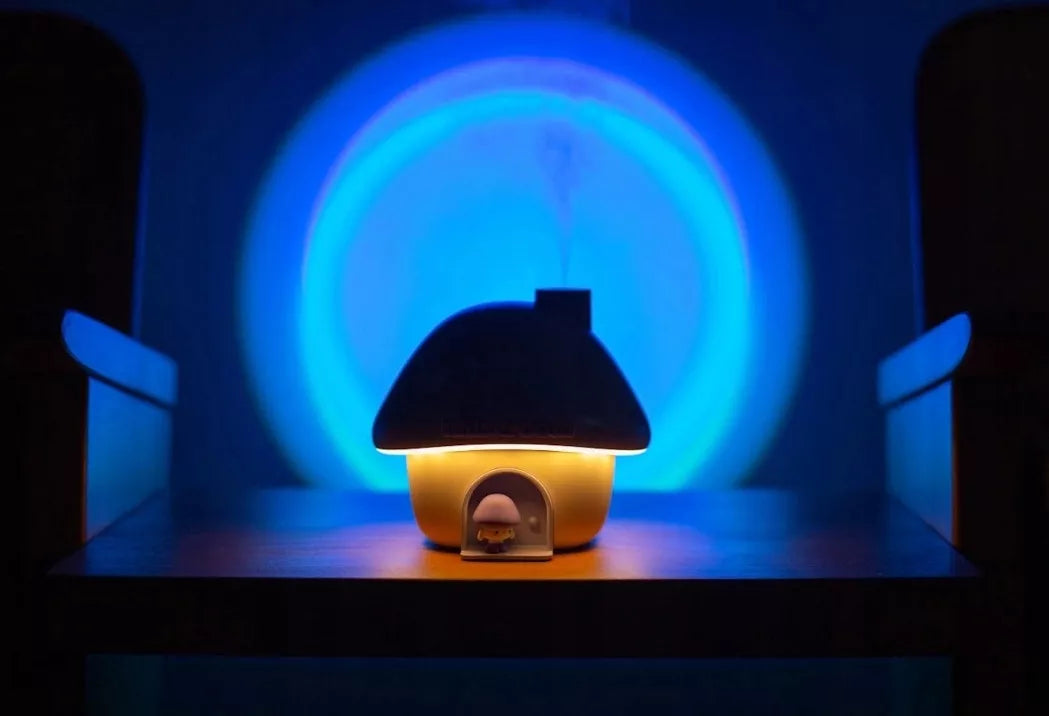 LED naktinė lemputė oro drėkintuvas RGB projektorius spalvingas grybukas