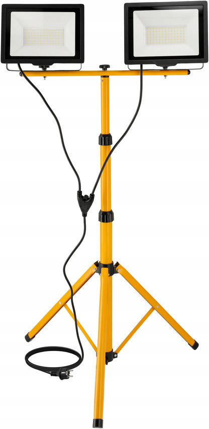 LED prožektorius 2x 100W su statyvu, 200W, skirtas garažui ir remonto darbams