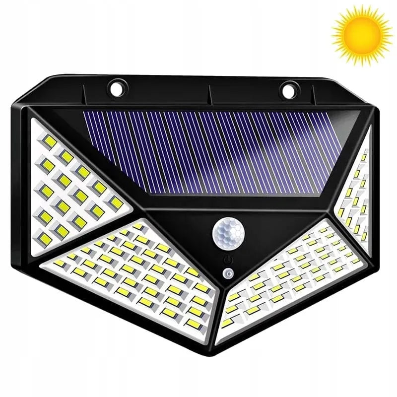LED saulės energija maitinamas šviestuvas su judesio ir sutemų jutikliu