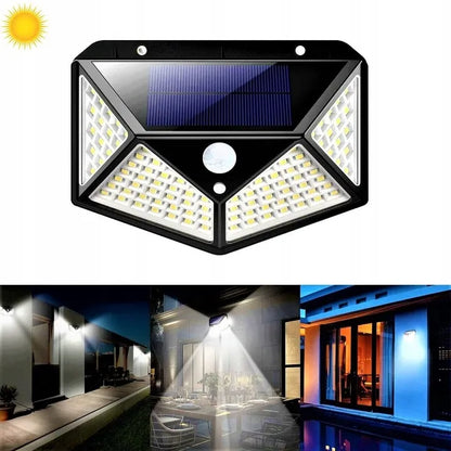 LED saulės energija maitinamas šviestuvas su judesio ir sutemų jutikliu