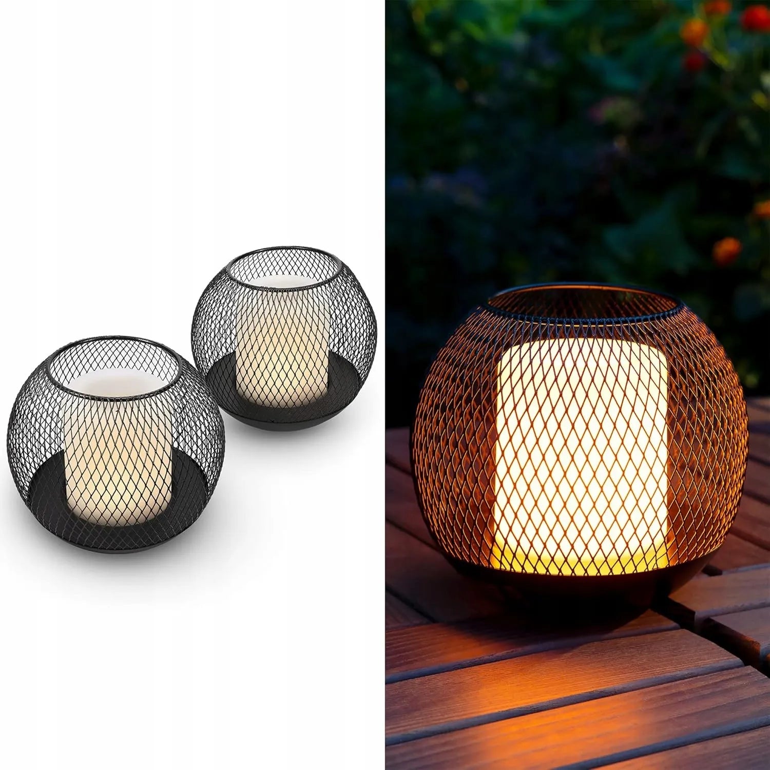 LED saulės lauko lempa, 2 vnt. rinkinys