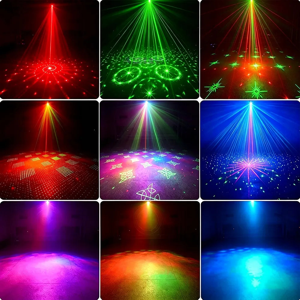 LED scenos apšvietimas RGB lazerinis disko projektorius