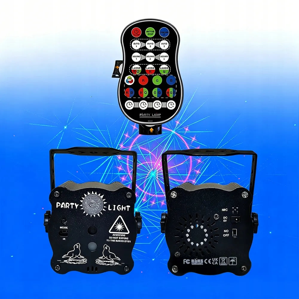 LED scenos apšvietimas RGB lazerinis disko projektorius