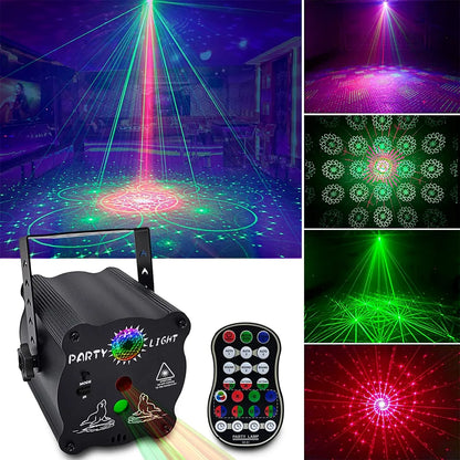 LED scenos apšvietimas RGB lazerinis disko projektorius