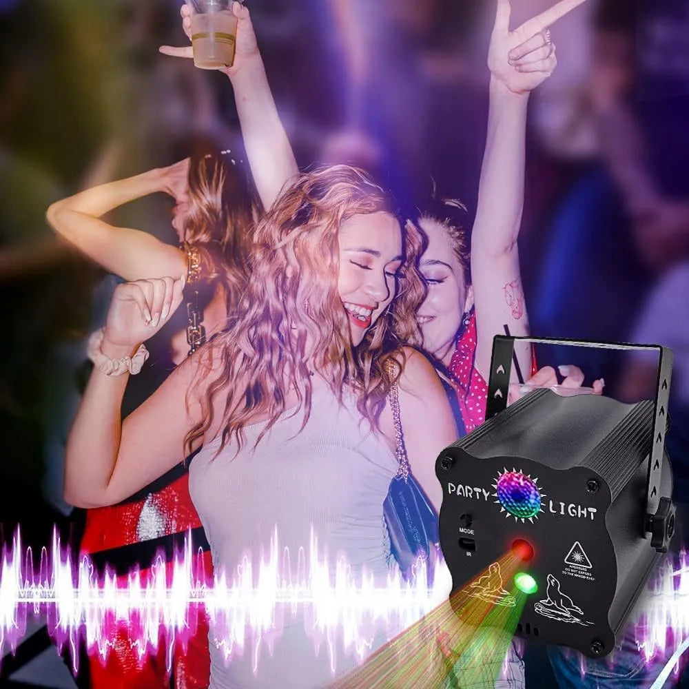 LED scenos apšvietimas RGB lazerinis disko projektorius