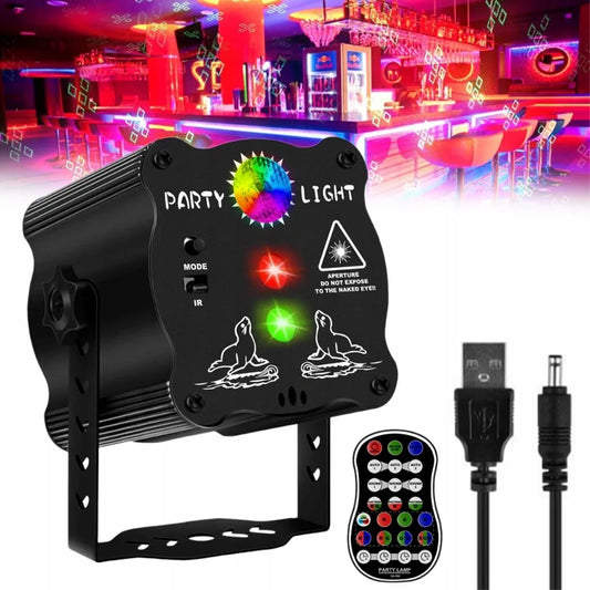 LED scenos apšvietimas RGB lazerinis disko projektorius