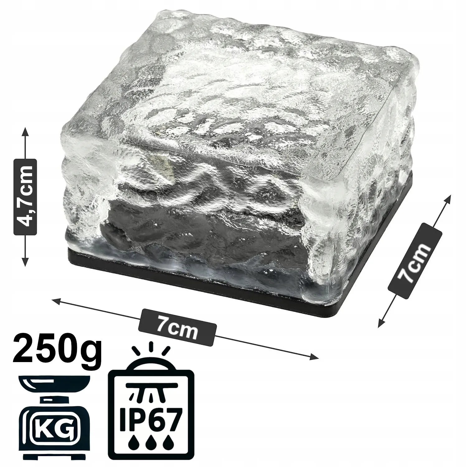 LED šviestuvas į žemę „Ledo kubas“ 7x7, dekoratyvus, patvarus