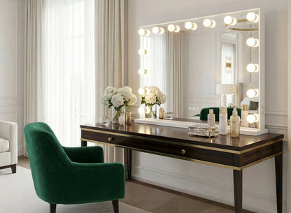 LED veidrodis HOLLYWOOD S WHITE 80x60 cm