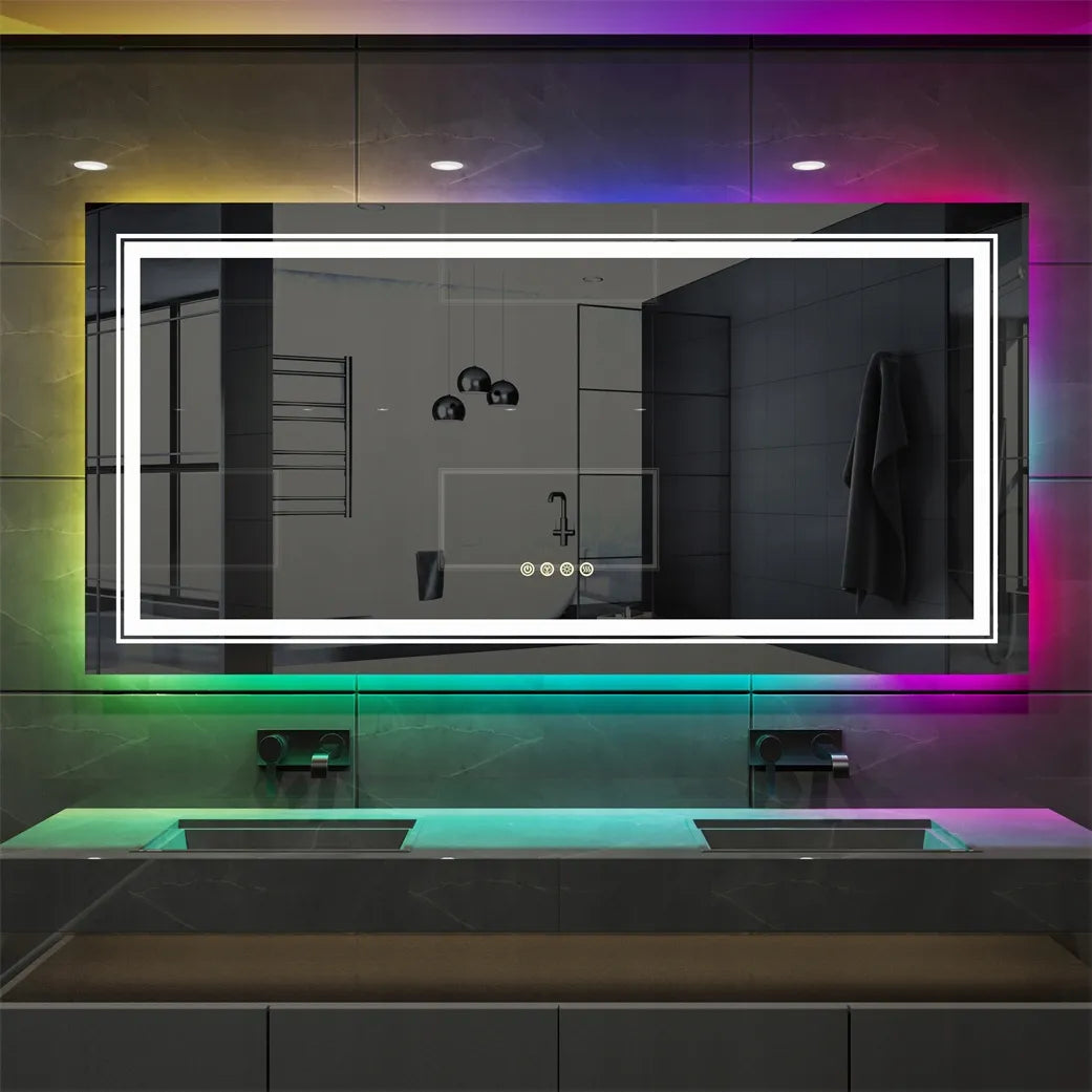 LED vonios veidrodis su RGB apšvietimu 120x60cm