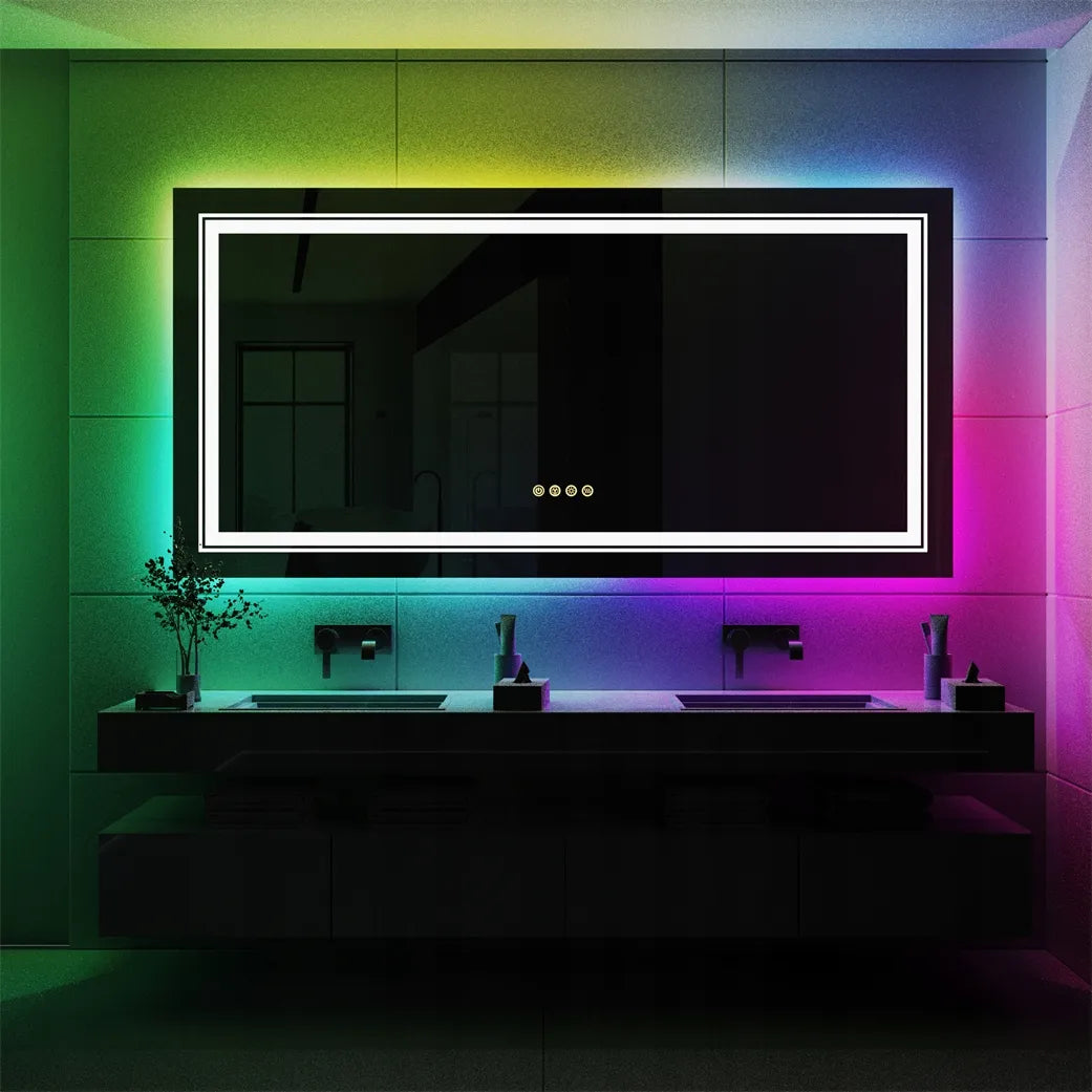 LED vonios veidrodis su RGB apšvietimu 120x60cm