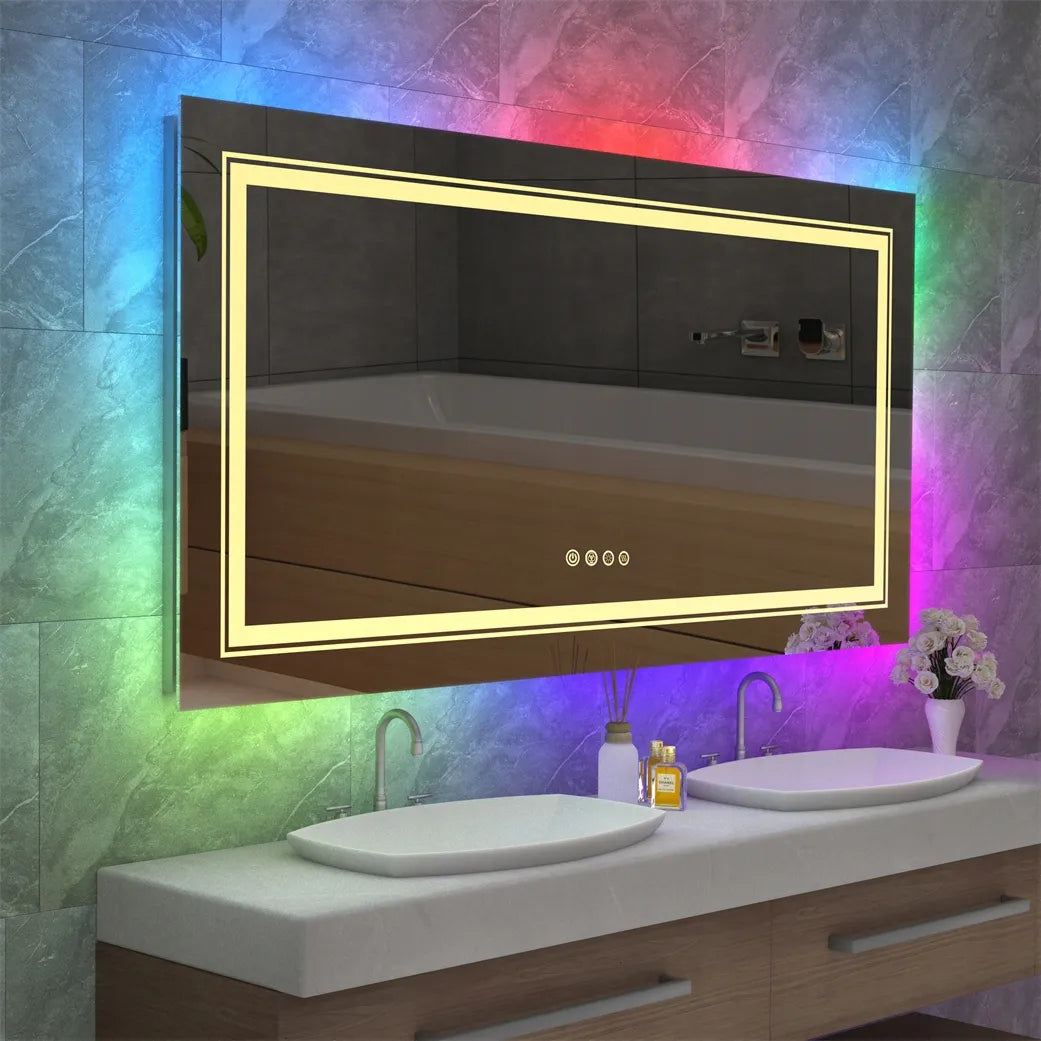 LED vonios veidrodis su RGB apšvietimu 120x60cm