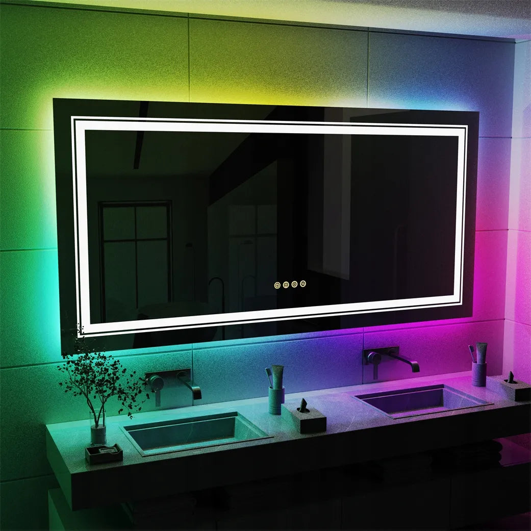 LED vonios veidrodis su RGB apšvietimu 120x60cm
