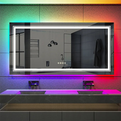 LED vonios veidrodis su RGB apšvietimu 120x60cm