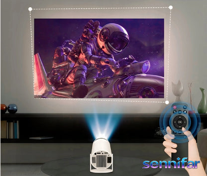 „ledrgb“ nešiojamasis „Android TV“ projektorius, 4K turinio palaikymas, „Wi-Fi“, „Full HD“, išmanusis garsiakalbis