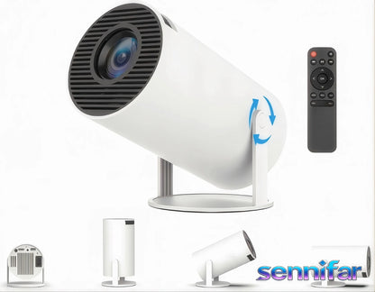 „ledrgb“ nešiojamasis „Android TV“ projektorius, 4K turinio palaikymas, „Wi-Fi“, „Full HD“, išmanusis garsiakalbis