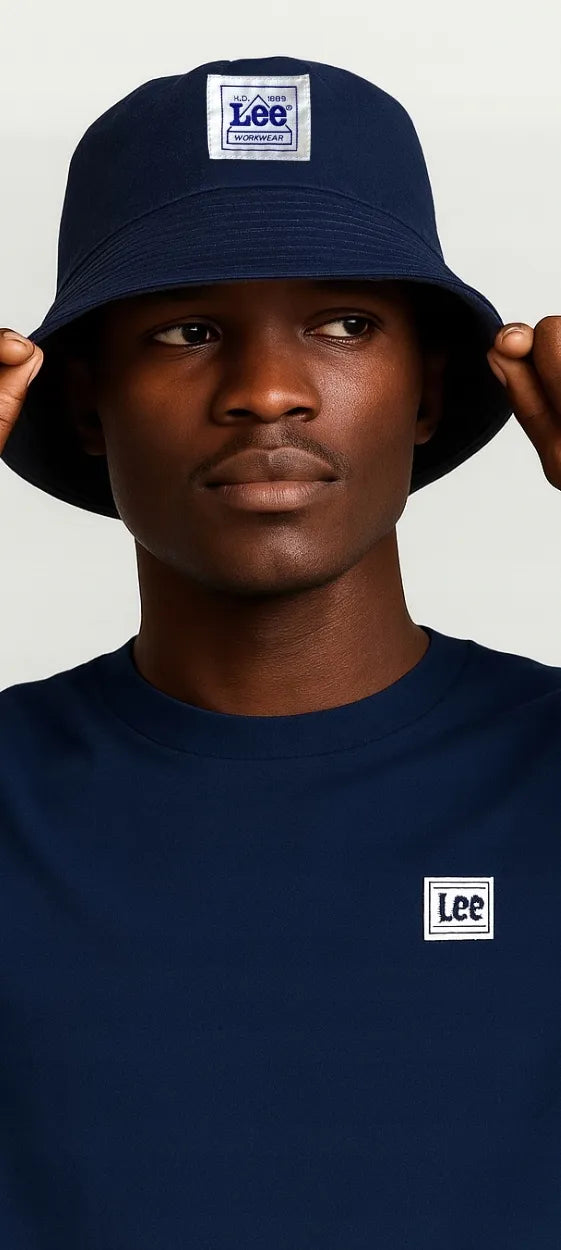 Lee Workwear Bucket Hat Rivet Navy tamsiai mėlyna kepurė universalus dydis