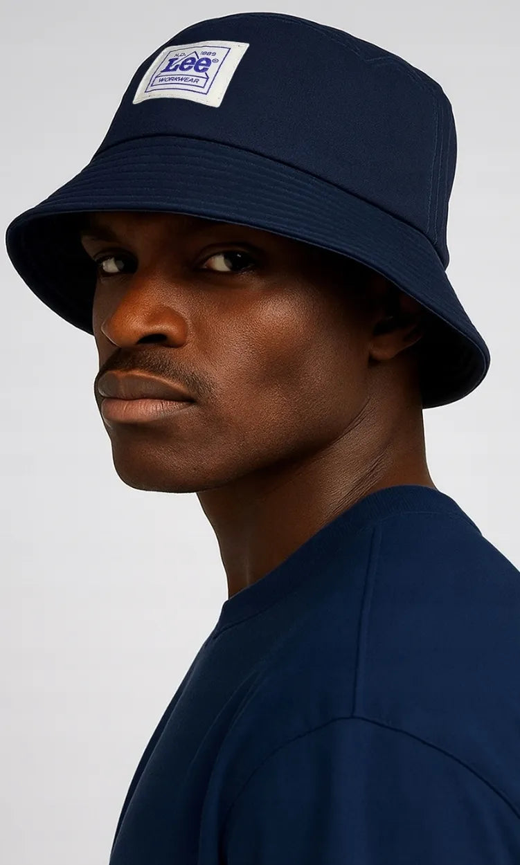 Lee Workwear Bucket Hat Rivet Navy tamsiai mėlyna kepurė universalus dydis