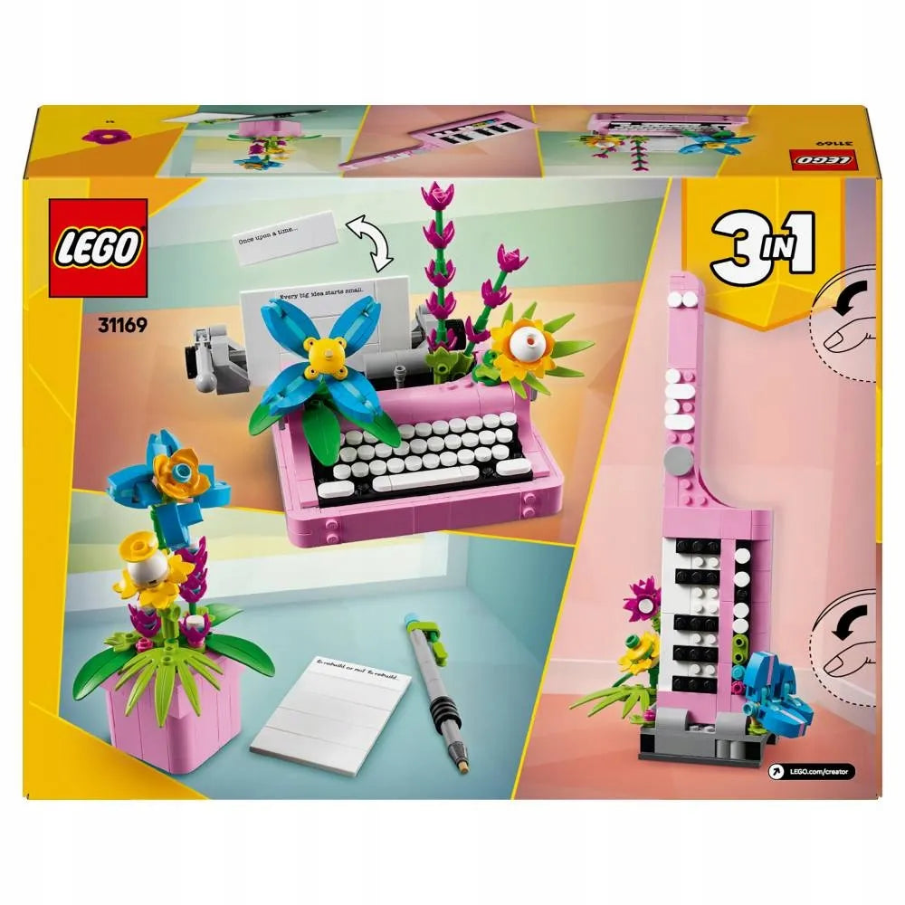 LEGO 31169 Creator spausdinimo mašinėlė su gėlėmis 3-viename