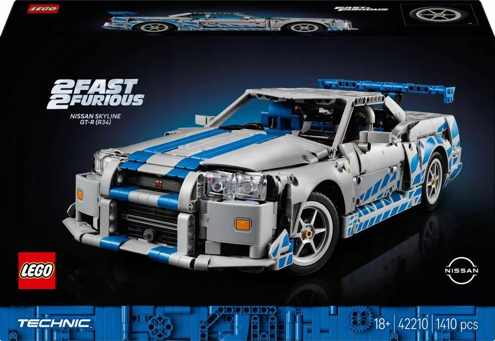LEGO 42210 Technic Nissan Skyline GT-R (R34) automobilis iš filmo Greiti ir įsiutę