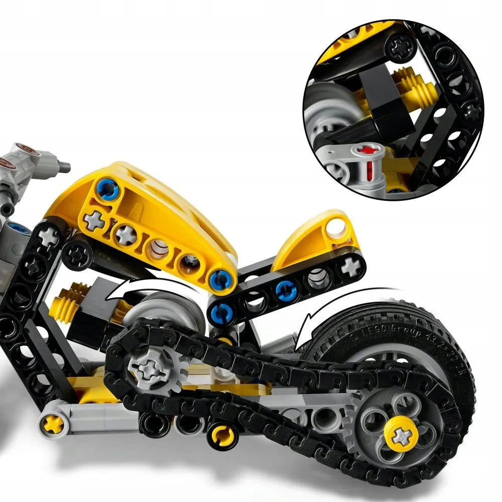 LEGO 42225 TECHNIC Geltonas motociklas
