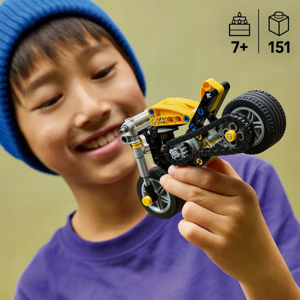LEGO 42225 TECHNIC Geltonas motociklas