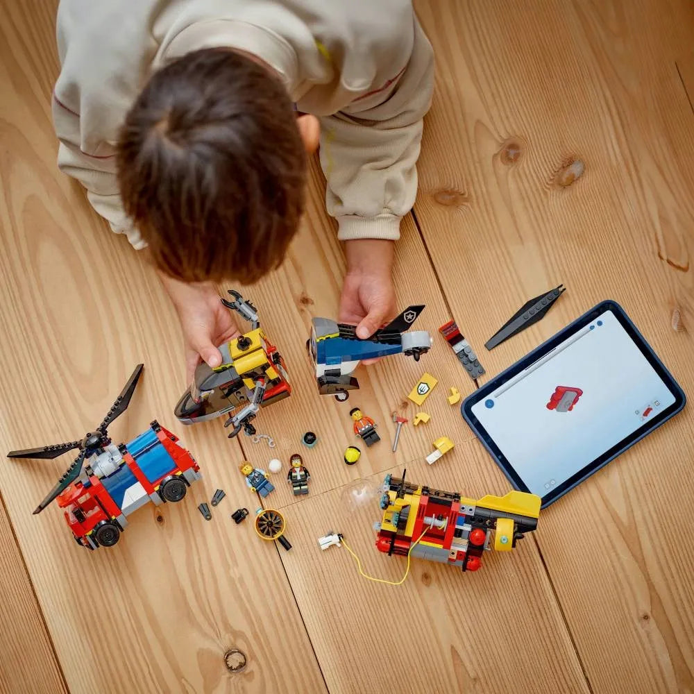 LEGO 60462 CITY Rinkinys su sraigtasparniu, gaisrinės automobiliu ir povandeniniu laivu