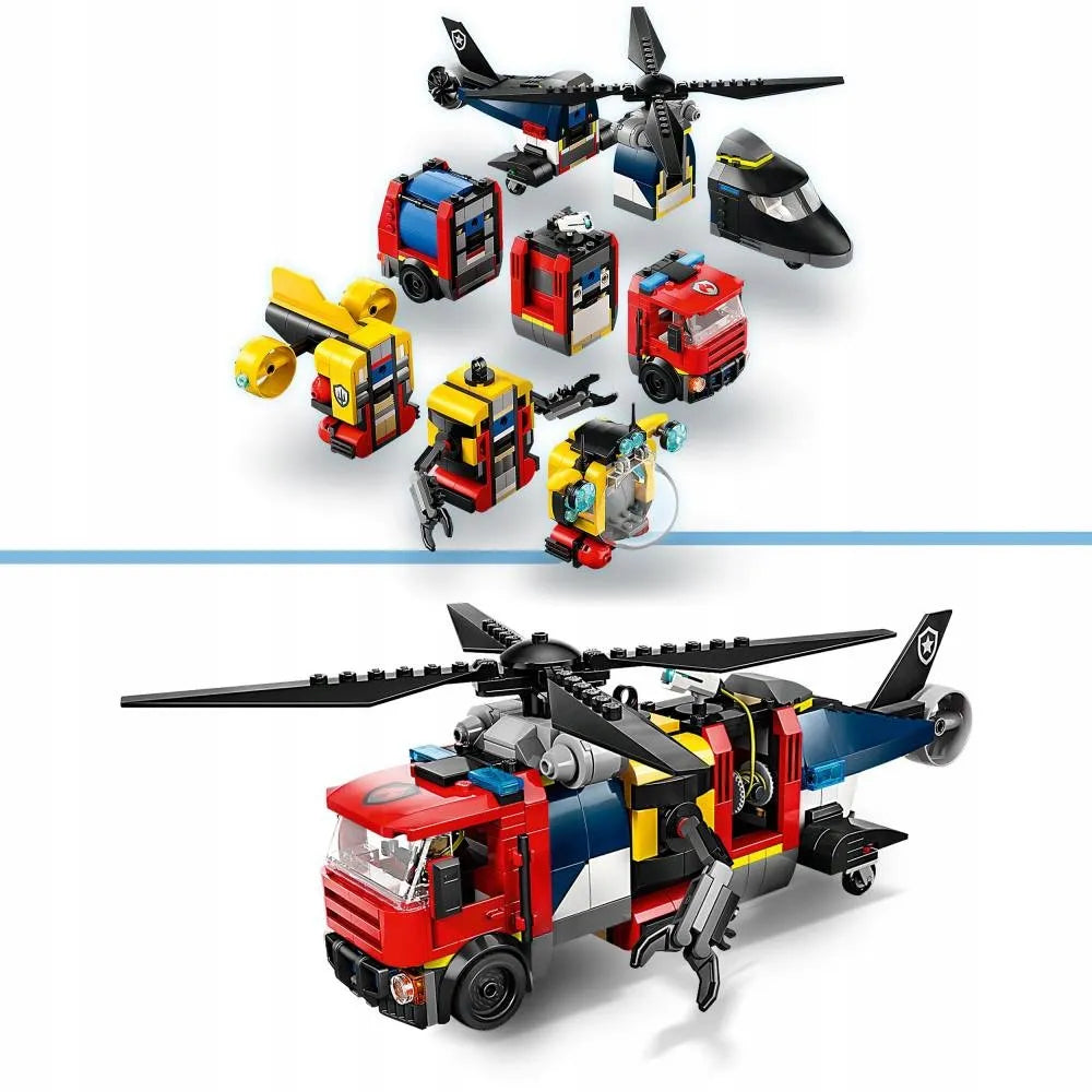 LEGO 60462 CITY Rinkinys su sraigtasparniu, gaisrinės automobiliu ir povandeniniu laivu