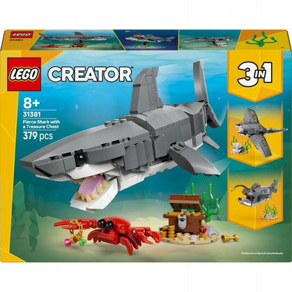 LEGO Creator 3 viename 31381 Laukinis ryklys ir lobių skrynia